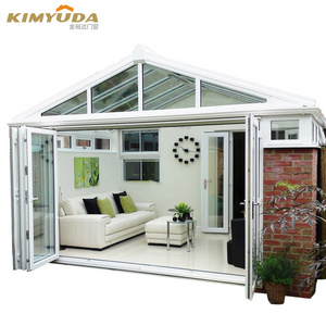 Direct selling aluminum alloy sun room art glass villa outdoor house terrace broken bridge aluminum sun room