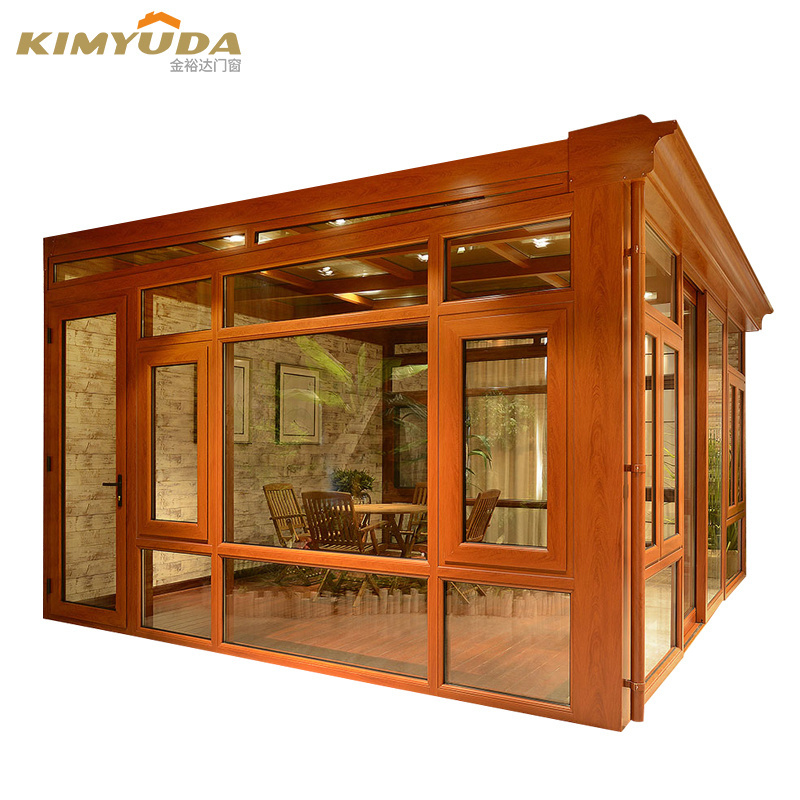 Direct selling aluminum alloy sun room art glass villa outdoor house terrace broken bridge aluminum sun room