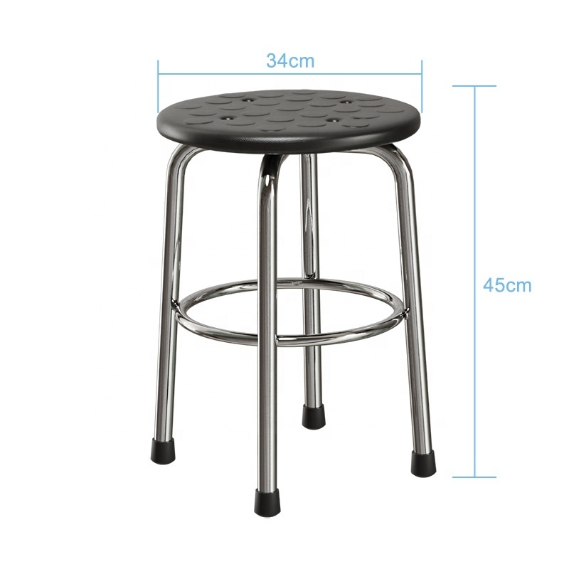 4-foot Round Stool Stainless Steel for Workshops, Laboratories and Schools Poly Urethane 201 / 304 in Various Sizes Metal