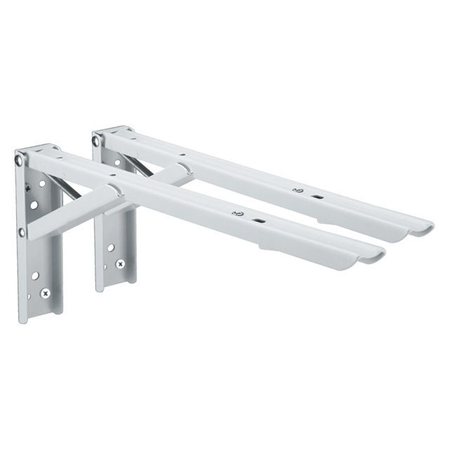 Spring-loaded folding shelf bracket metal anti-tip folding support with extension