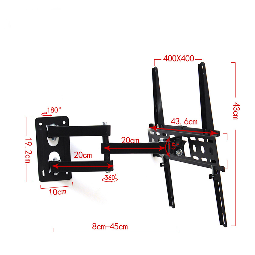 Hot Sale Retractable full motion tv wall mount bracket for 32 to 80 inch lcd led plasma TV