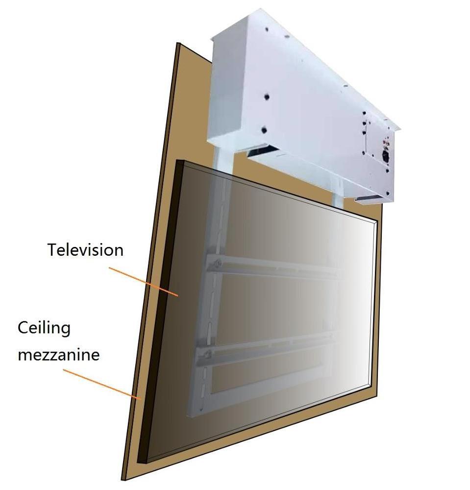 Motorized flip-down ceiling tv mounts with remote control completely TV hide in the ceiling lifts