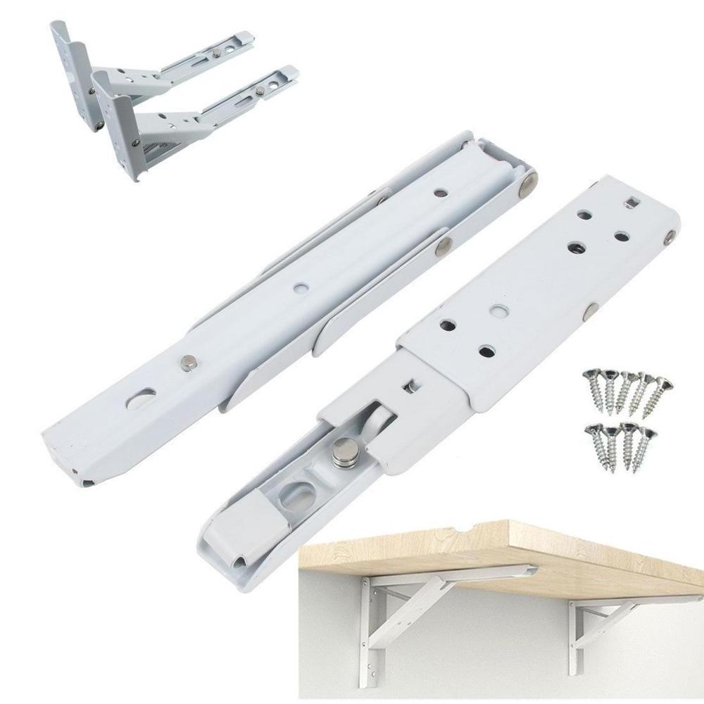 Spring-loaded folding shelf bracket metal anti-tip folding support with extension