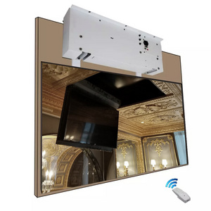 Motorized flip-down ceiling tv mounts with remote control completely TV hide in the ceiling lifts