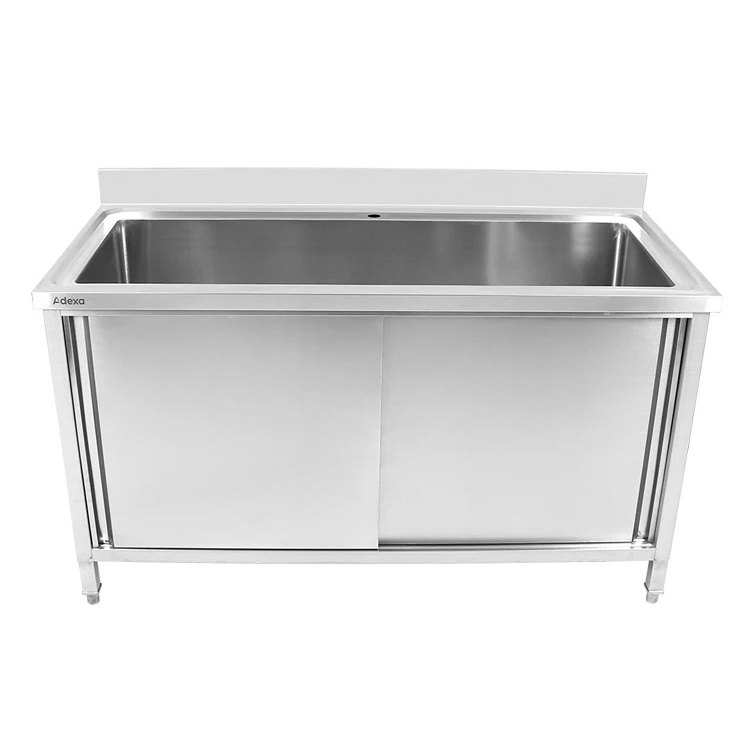 Popular Restaurant Commercial Kitchen Stainless Steel Cabinet With Large Pot Sink