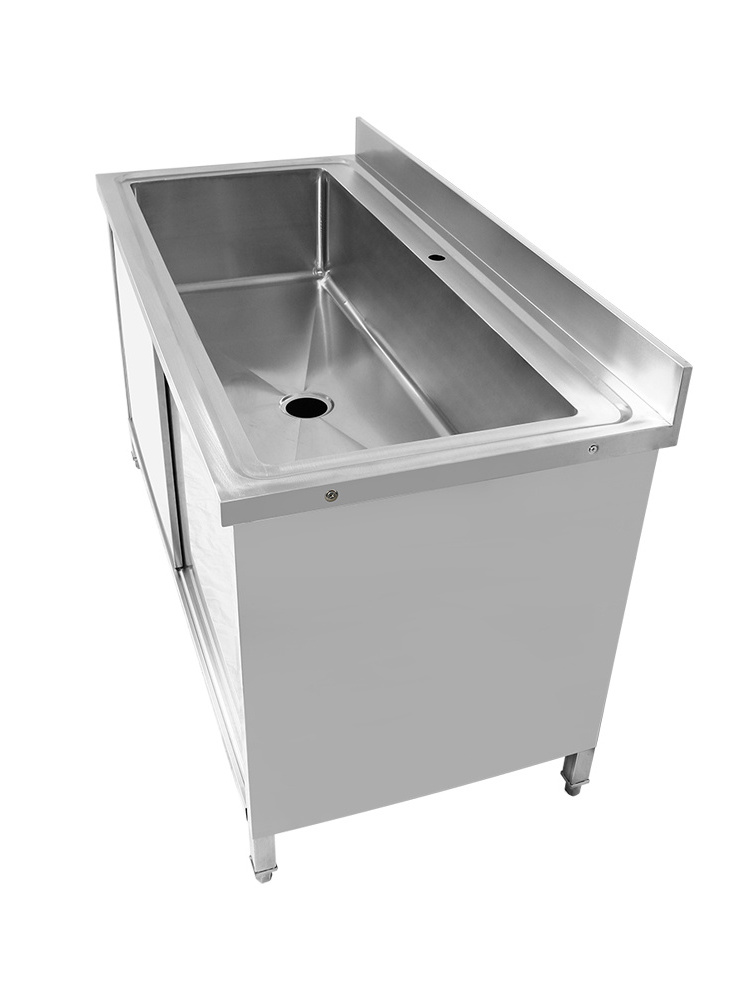 Popular Restaurant Commercial Kitchen Stainless Steel Cabinet With Large Pot Sink