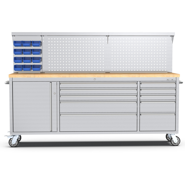 Kinbox Tool trolley / Workbench with Worktop/Tools Box Set Mechanic for Garage Storage