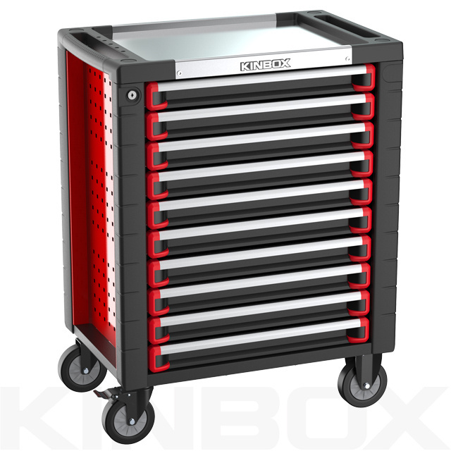 Ningbo Kinbox 10 Drawer New Design Storage Rolling Tool box Trolley Cart for Garage Repair