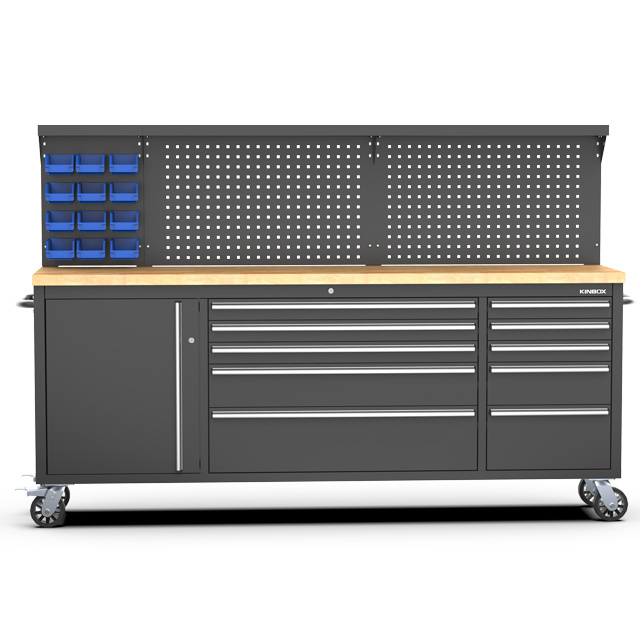 Kinbox Tool trolley / Workbench with Worktop/Tools Box Set Mechanic for Garage Storage