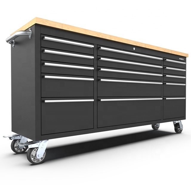 Kinbox 72 inch US General Tool Box with 15 Drawer Stainless Steel tool trolley