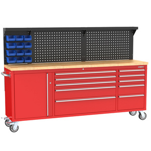 Kinbox Tool trolley / Workbench with Worktop/Tools Box Set Mechanic for Garage Storage