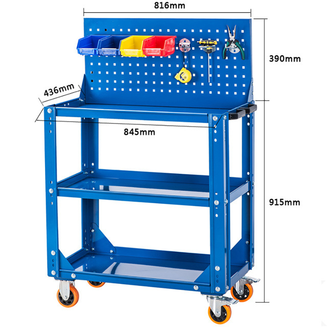 Kinbox 3- Layer US General Pit Tool Box Cart Trolley for Tool Set Storage