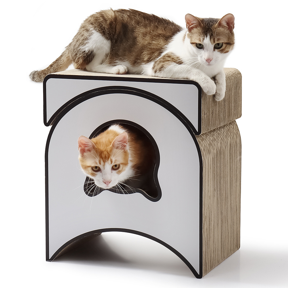 Small Animal House Cat Condo Pet Cat Furniture Cat Scratcher Made of Durable Cardboard