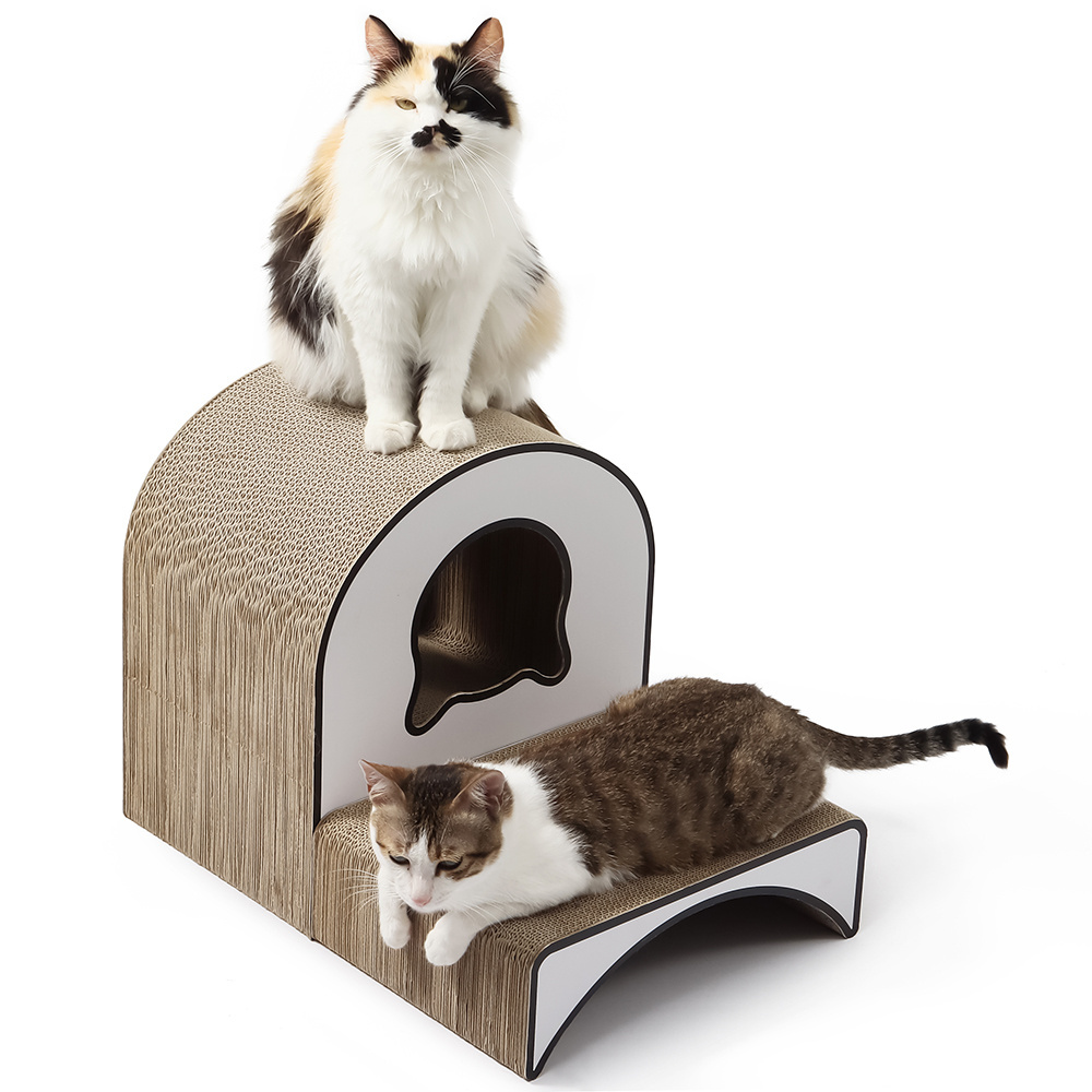 Small Animal House Cat Condo Pet Cat Furniture Cat Scratcher Made of Durable Cardboard