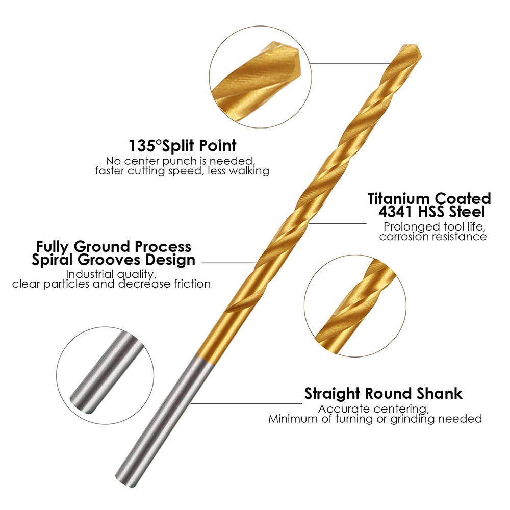 Fully Ground Power Tool Accessory Hss Inox Drill Bits For Stainless Steel Metal Jobber Twist Drill Bit Set