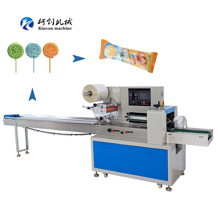 Automatic Soft Toffee Candy Flow Wrapping Machine Gummy Candy  Pillow Packing Machinery