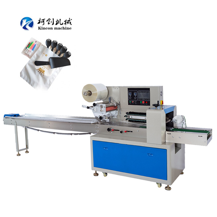 Automatic Soft Toffee Candy Flow Wrapping Machine Gummy Candy  Pillow Packing Machinery