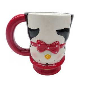 Creative 3D snowman coffee mug christmas party mug beer cup customize ceramic upside down cup mug