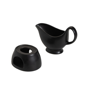 Ceramic gravy sauce boat salad with T-wax dressings milk broth creamer jug oil dispenser with holder