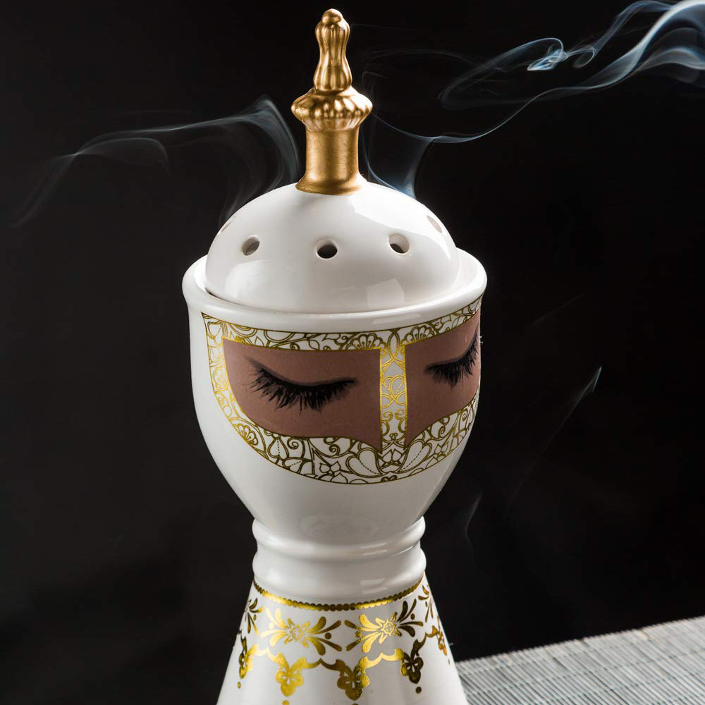 Ceramic bakhoor incense burner , unique ceramic middle east incense burner, Oud Resin Frankincense