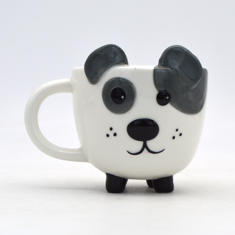 Creative 3D dog mug cute animal mugs wholesale tea milk coffee cups customize stoneware mug