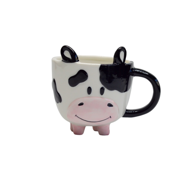 High quality ceramic cute 3d animal cat dog crow face shaped coffee mugs