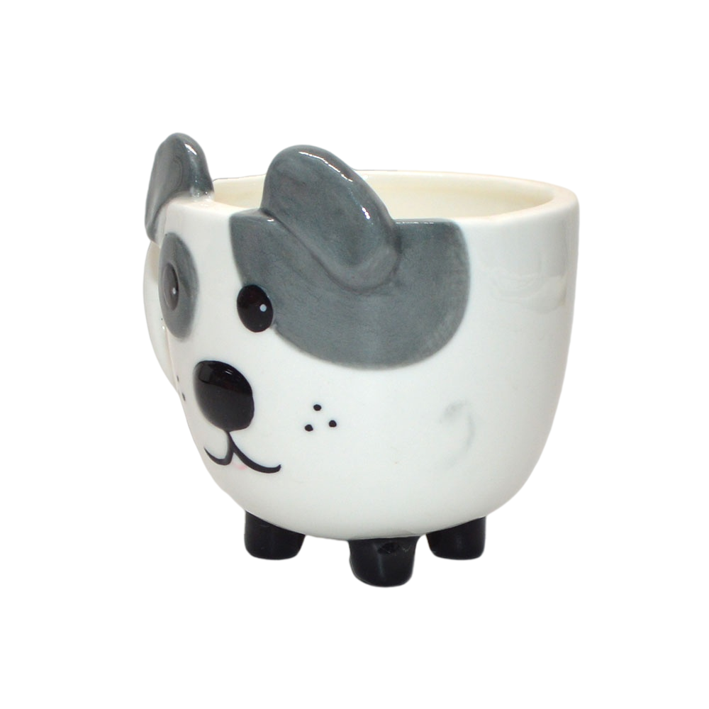 High quality ceramic cute 3d animal cat dog crow face shaped coffee mugs