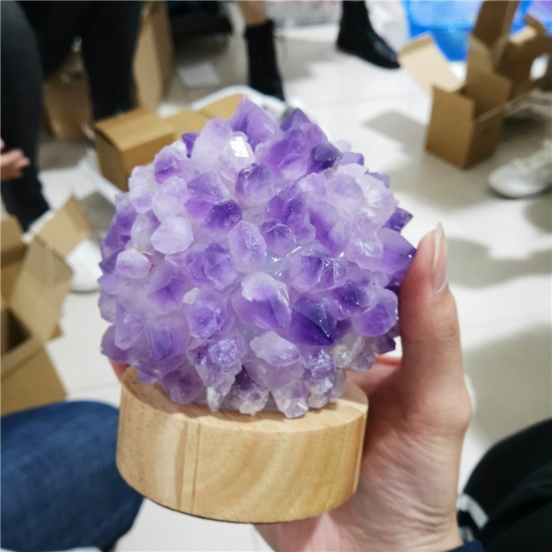 Hot Natural Gemstone Crushed Stone Falling Stone Rose Quartz Lamp USB Plug Warm Light Bedroom Crystal Table Lamp Night Lamp