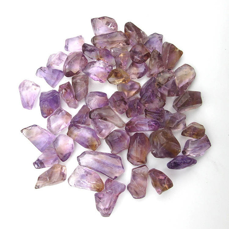 Wholesale natural gemstone clear ametrine tumbled crystal stone