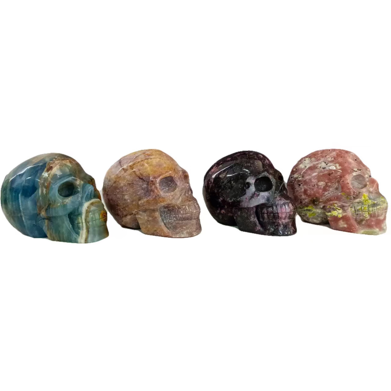 Customization Natural Crystal Skulls Multiple Materials Healing Gemstone Art & Collectible For Home Decor