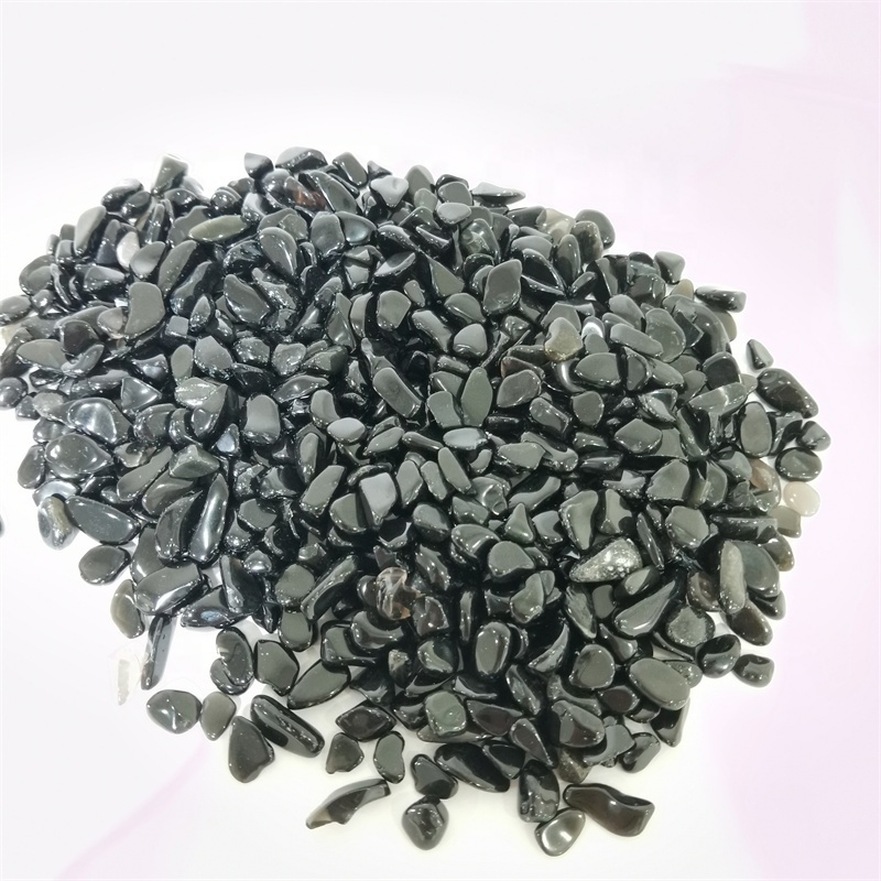 Obsidian Chips Wholesale Natural Gemstone Tumbled Stone Healing Quartz Gravel Crystal Chips