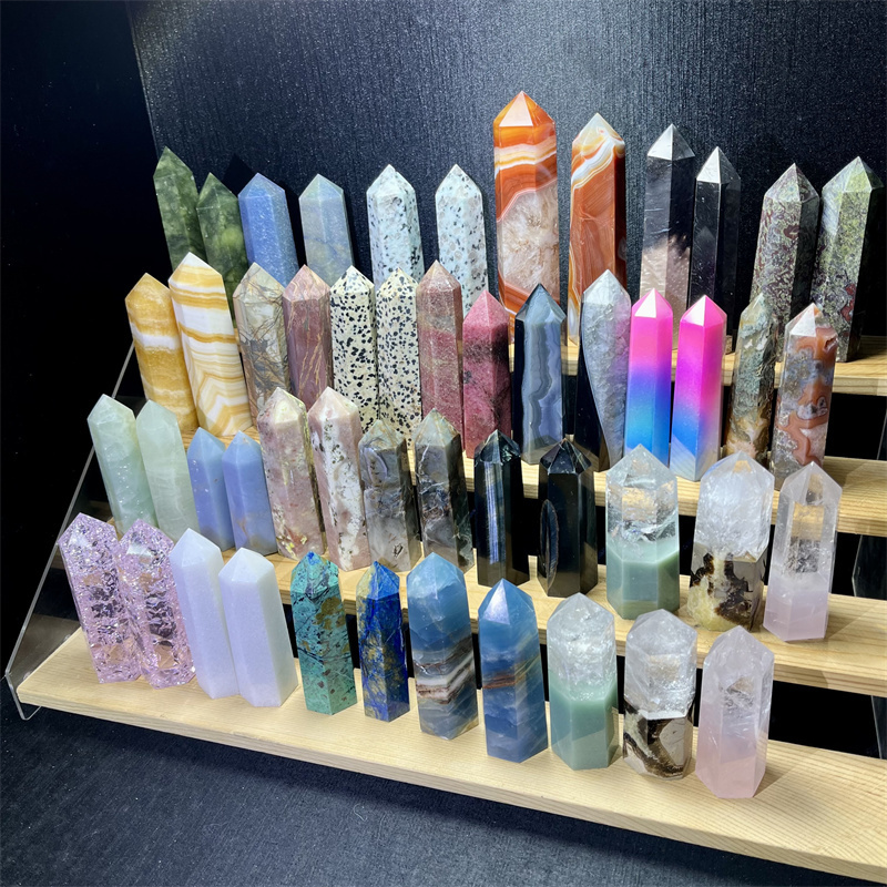 Wholesale Natural Healing Stones Mixed Crystal  Tower Poing  Wand For Gift