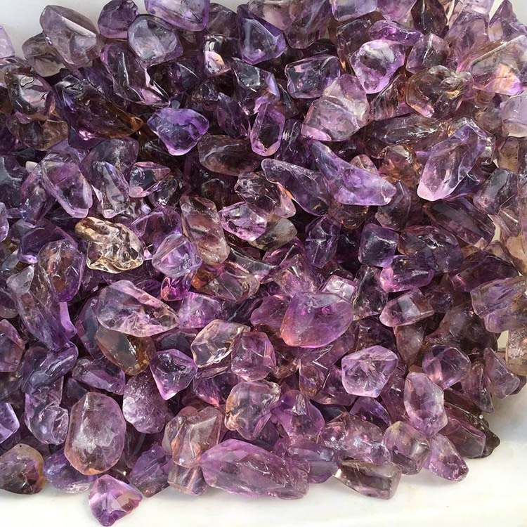 Wholesale natural gemstone clear ametrine tumbled crystal stone