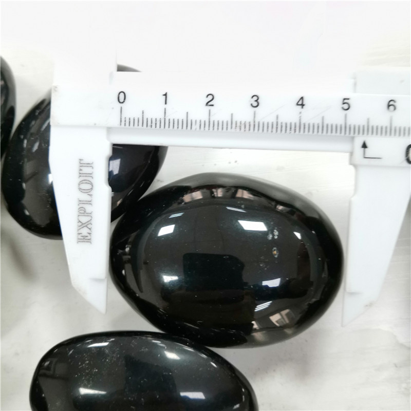 Wholesale High Quality Natural Black Obsidian Tumbled Stone Crystal Palm Black Obsidian Stone