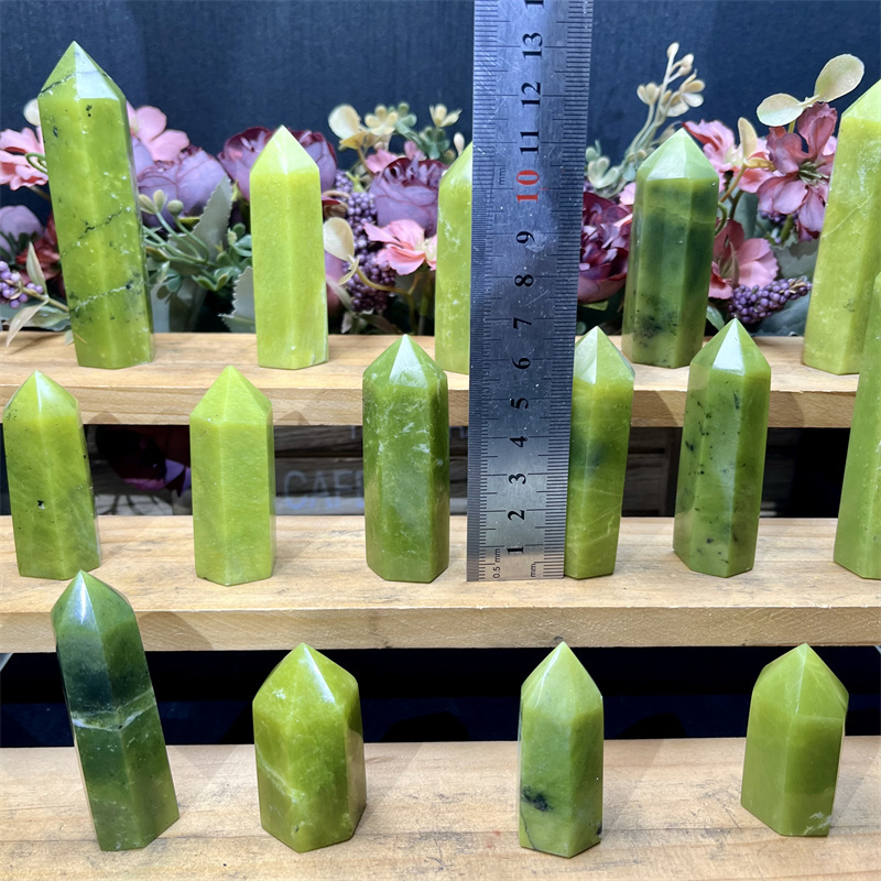 New Arrivals Healing Stones Nature Crystal Lemon Jade Crystals Points Tower For Fengshui