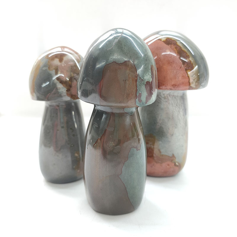 Wholesale Natural Crystal Crafts Mushroom Statue Ocean Stone Mushroom Decoration Stone