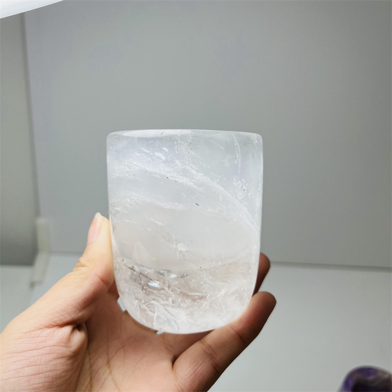 Wholesale Natural Crystal Cup Healing Fluorite And Dream Amethyst Tea Cup For Gift