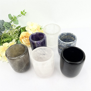 Wholesale Polished Customized High Quality Crystal Crafts Amethyst Tea Cup for Gifts