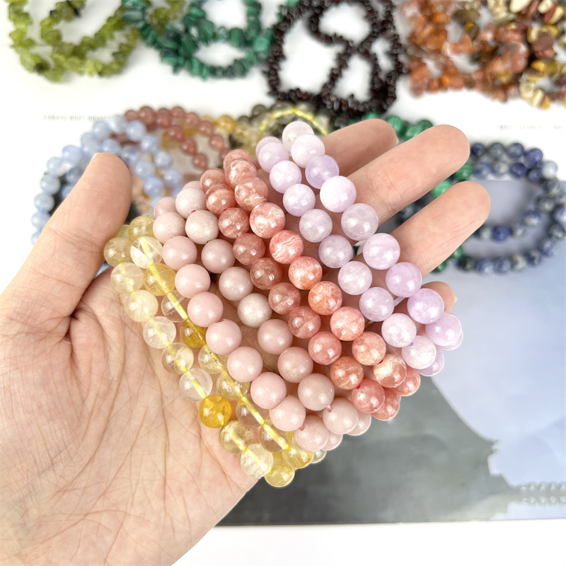 Wholesale natural crystal beads bracelet crystal chips bracelet healing gifts for friend