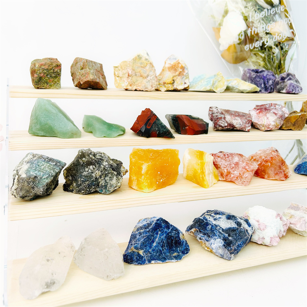 wholesale crystals healing stones Mixed material crystal rough stone Labradorite raw stone for decorations