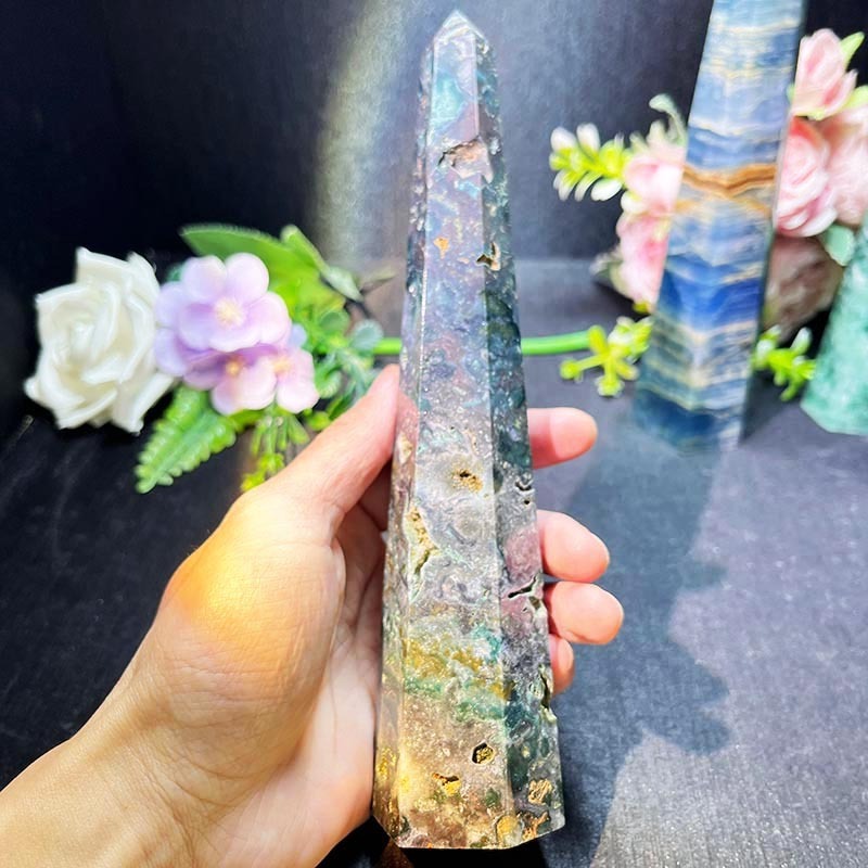 New Arrival Natural Crystal Craft Healing Stones Dream Amethyst Wand Mix Material Wand for Gift