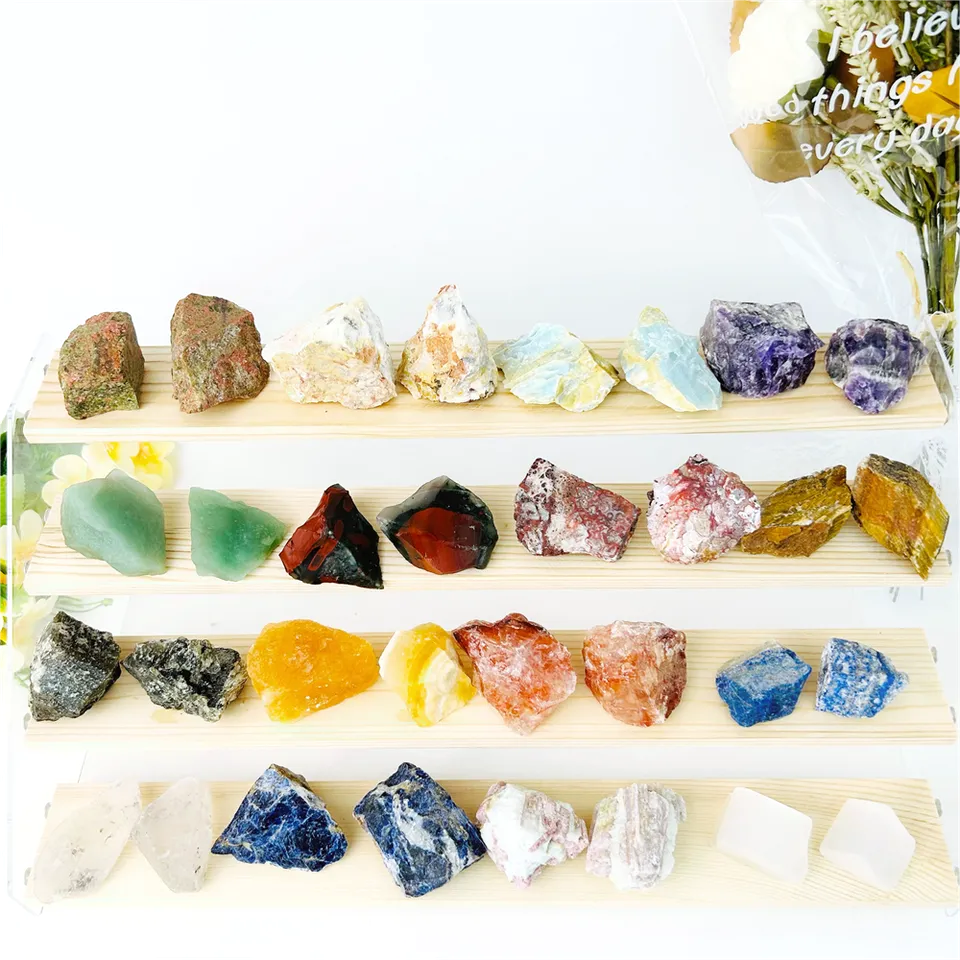 wholesale crystals healing stones Mixed material crystal rough stone Labradorite raw stone for decorations