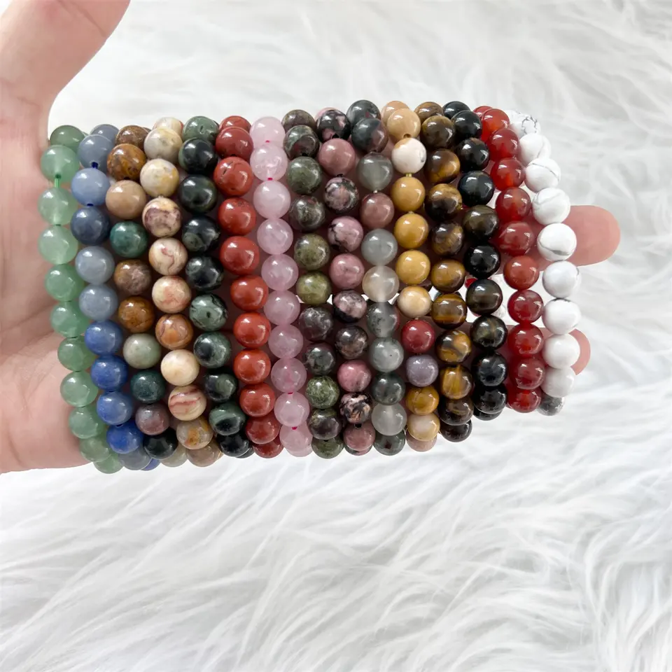 Wholesale natural crystal jewelry 8mm crystal bracelet healing gemstone present