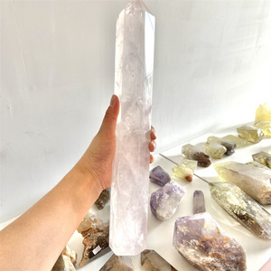 Natural Large Crystal Tower Crystal Healing Stone Rose Quartz Clear Quartz Tower Big Crystal Towers Point