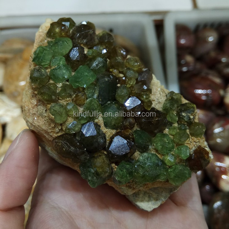 green Demantoid Garnet rough crystal specimen