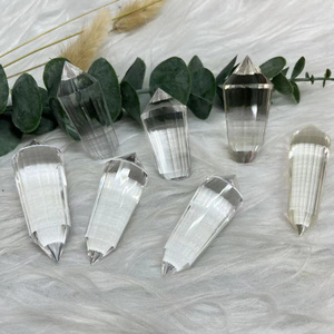 High Quality  Brazilian Clear Quartz Crystal Double Terminated Wands Vogel Points for healing