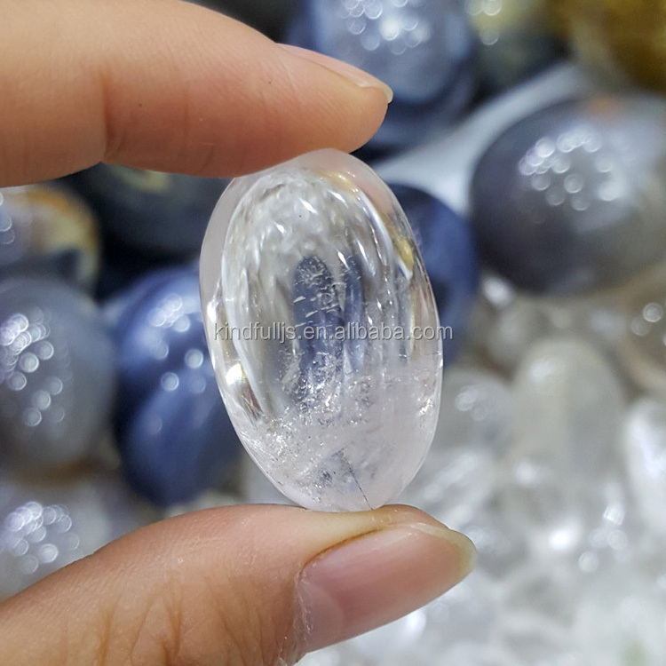 Natural Rock Polished Freeform Clear Quartz Hand Exercise Stones