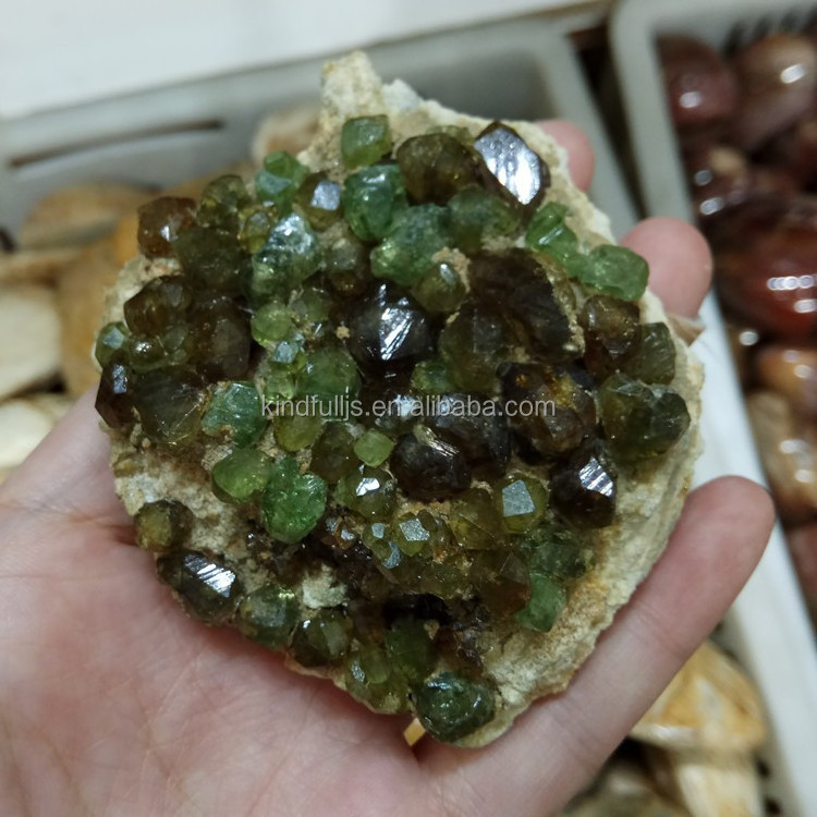 green Demantoid Garnet rough crystal specimen