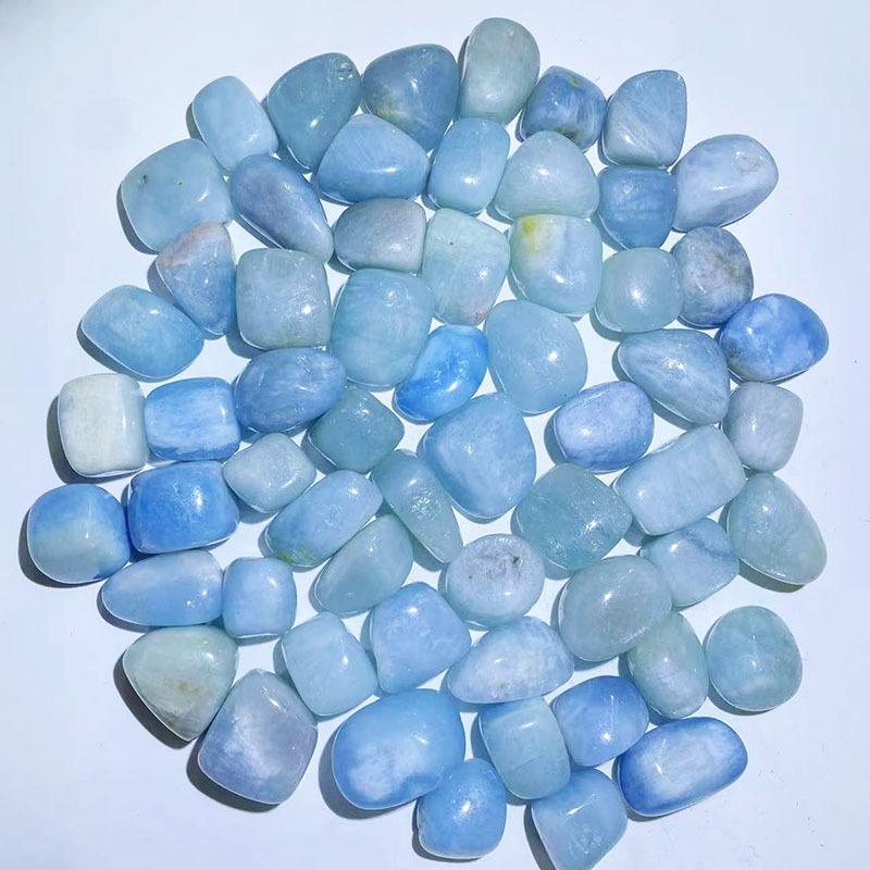 Wholesale Price Aquamarine Crystal Tumble Natural Aquamarine Quartz Tumbled Crystals Stone Bulk Sale