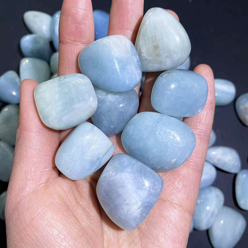 Wholesale Price Aquamarine Crystal Tumble Natural Aquamarine Quartz Tumbled Crystals Stone Bulk Sale